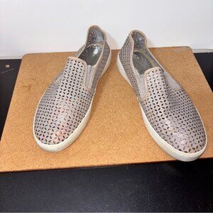 Michael Kors Women's 9.5 Beigh Taupe Tan Perforated Slip-On Shoes Casual Summer
